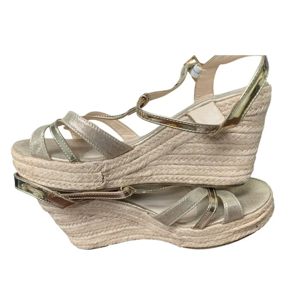Makegsi Womens Size 10 Shiny Gold 4